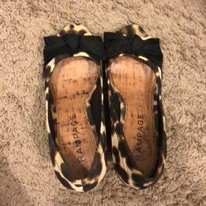 Leopard Peep Toe Wedges